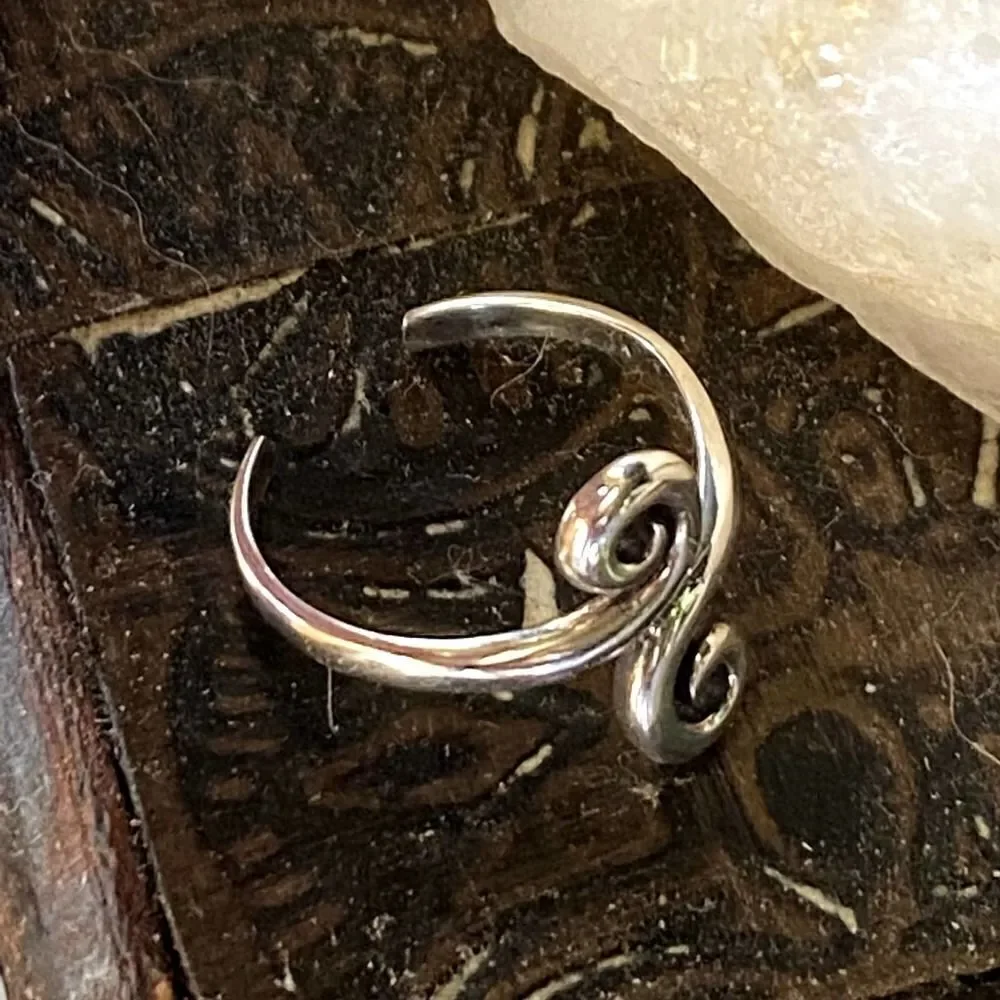 Double Twirl Sterling Silver Toe Ring